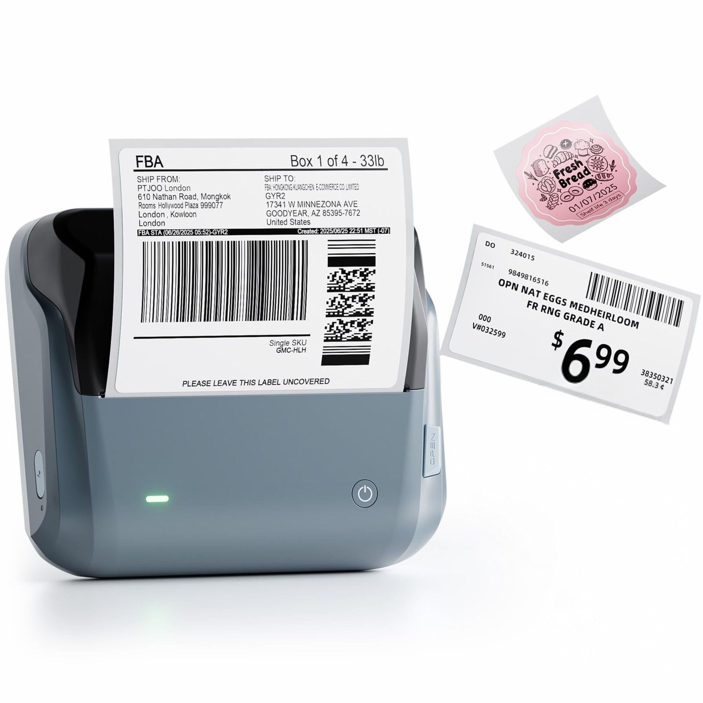 NB609 - NIIMBOT - B4 - BLUETOOTH SHIPPING THERMAL LABEL PRINTER INCL FREE LABEL ROLL