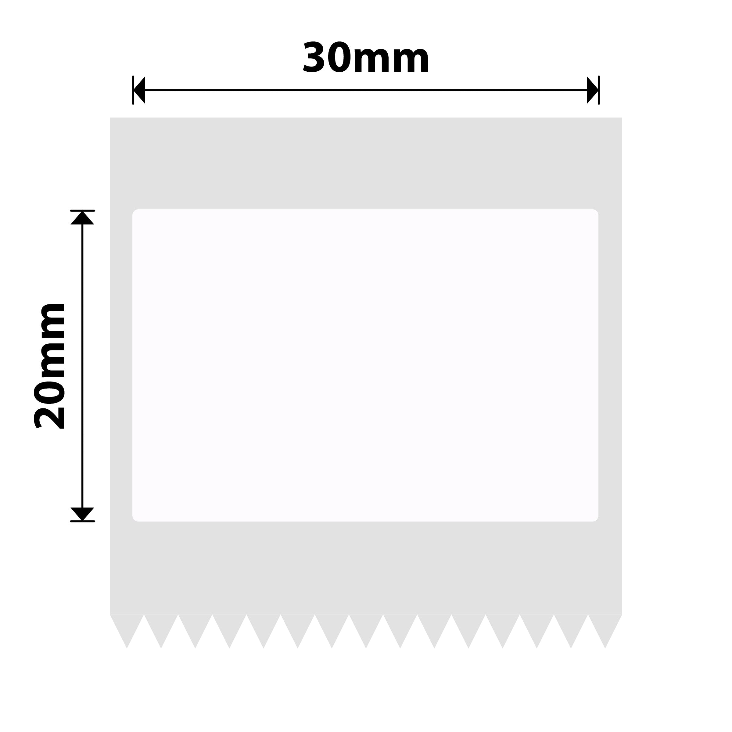 NB649 - NIIMBOT - B1 / B21 / B3S / B4 - 30X20MM - 315 WHITE RED TEXT ONLY LABELS