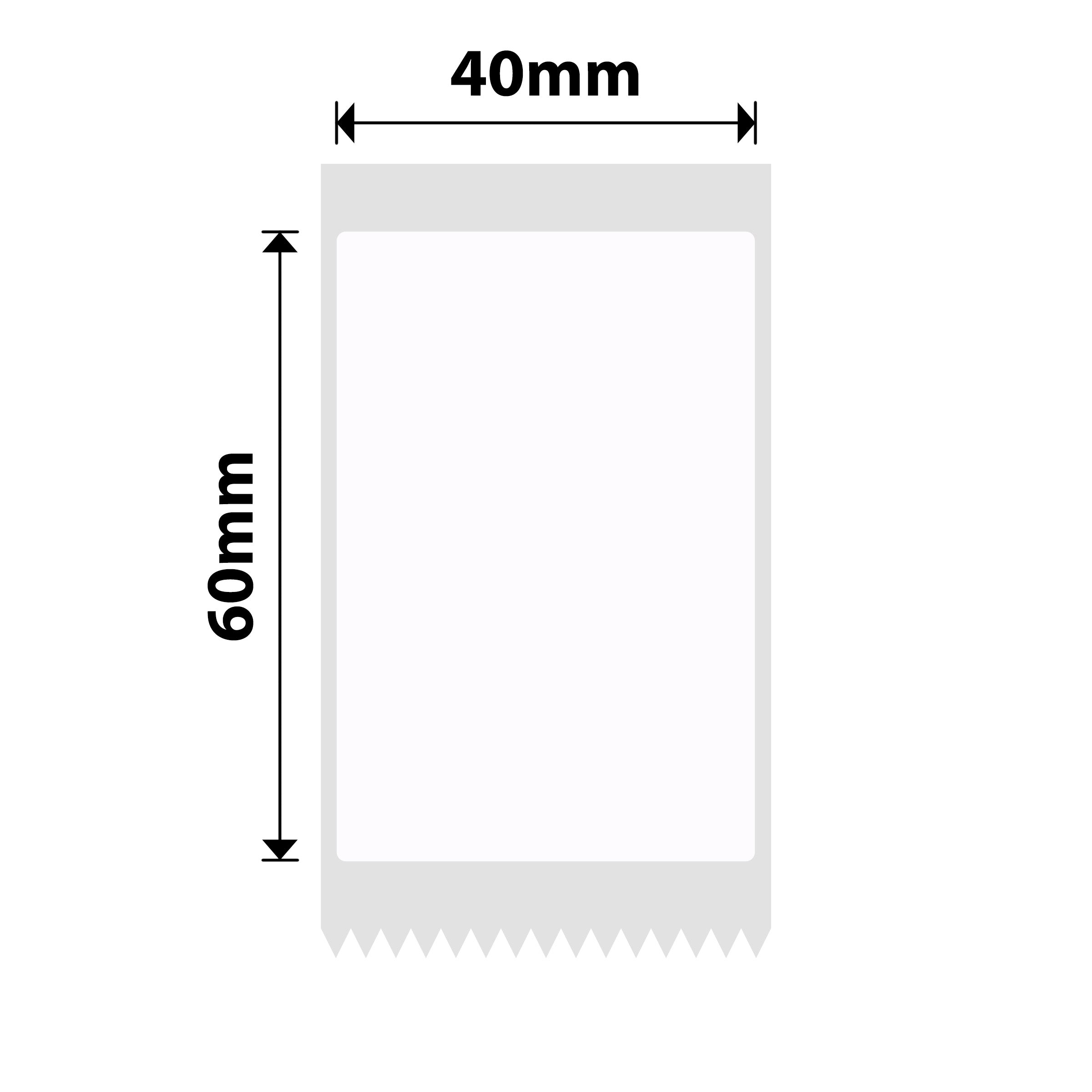 NB652 - NIIMBOT - B1 / B21 / B3S / B4 - 40X60MM - 125 WHITE LABELS RED TEXT ONLY LABELS