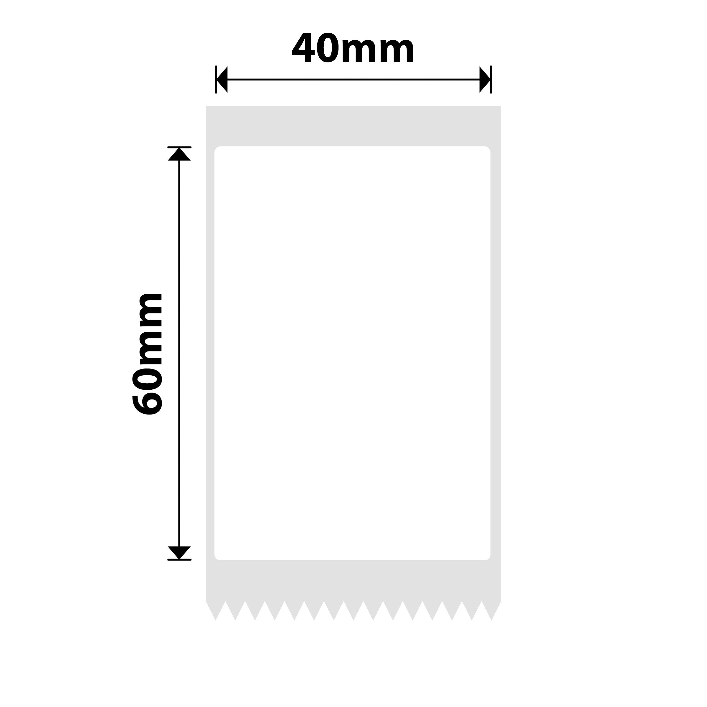 NB653 - NIIMBOT - B1 / B21 / B3S / B4 - 40X60MM - 125 WHITE BLUE TEXT ONLY LABELS