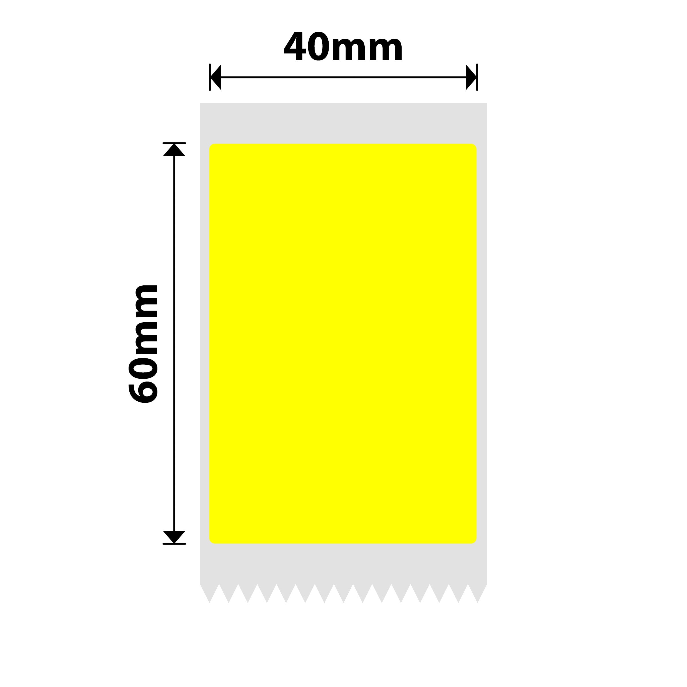 NB654 - NIIMBOT - B1 / B21 / B3S / B4 - 40X60MM - 125 YELLOW RED TEXT ONLY LABELS