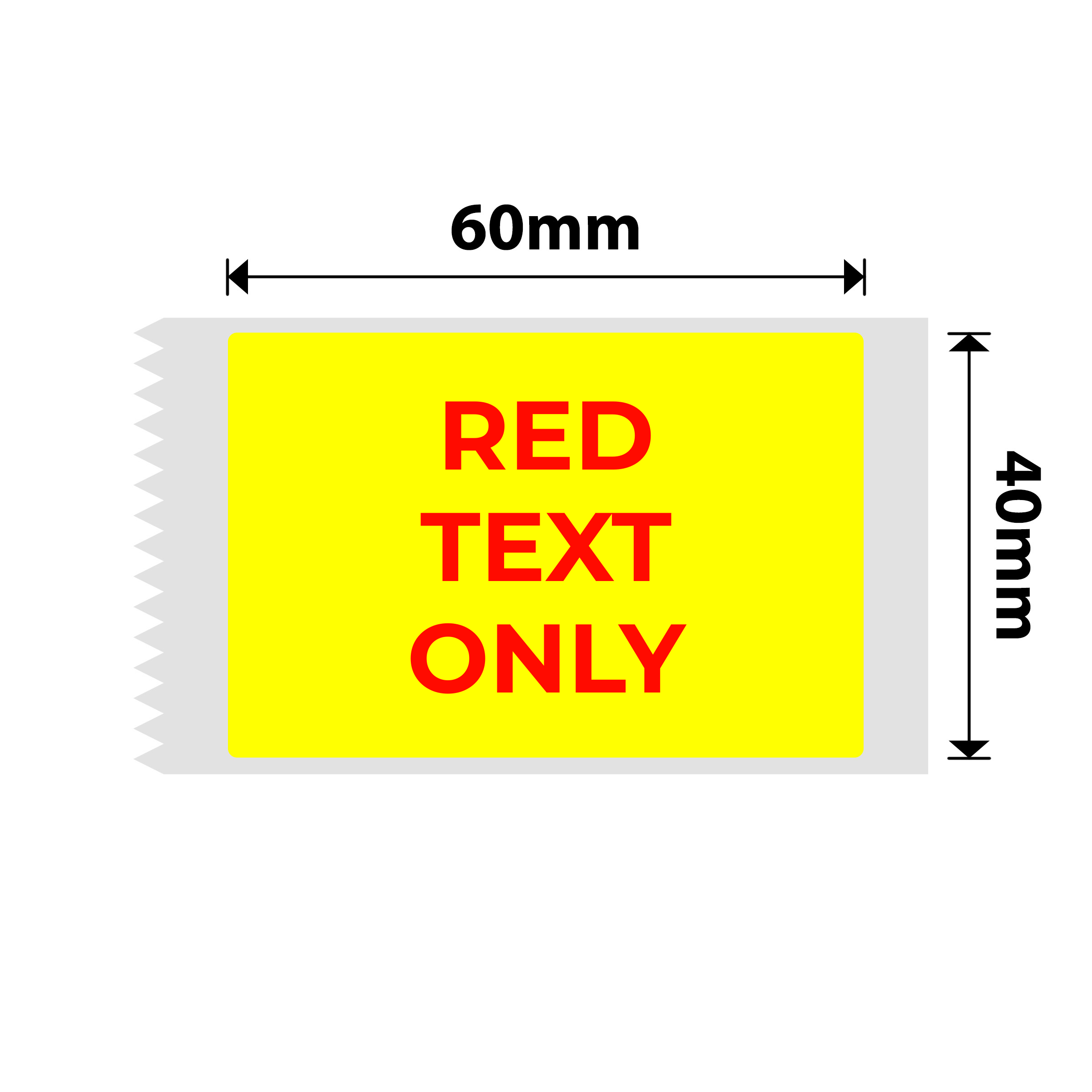 NB654 - NIIMBOT - B1 / B21 / B3S / B4 - 40X60MM - 125 YELLOW RED TEXT ONLY LABELS
