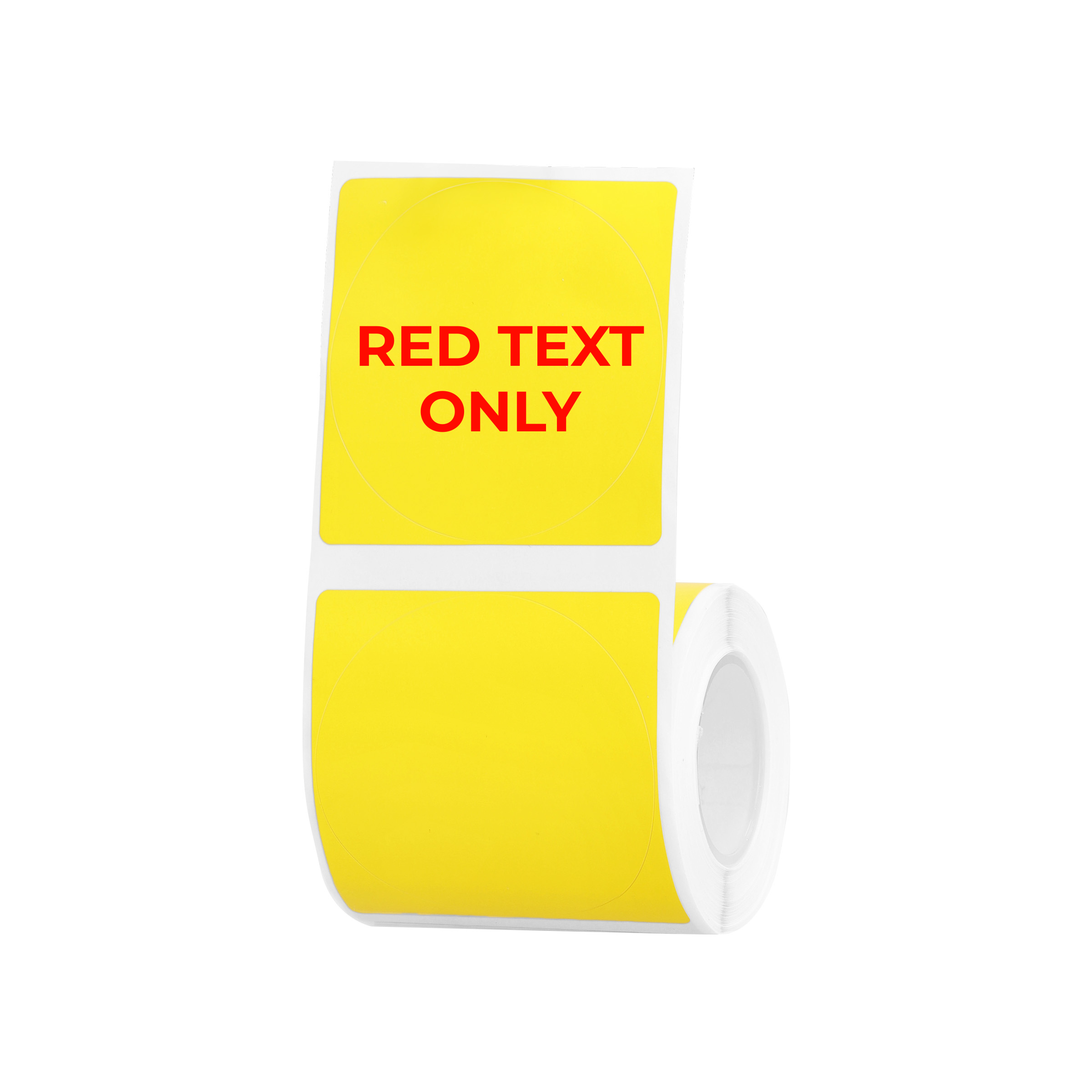 NB659 - NIIMBOT - B1 / B21 / B3S / B4 - 50X50MM - 145 YELLOW ROUND RED TEXT ONLY LABELS