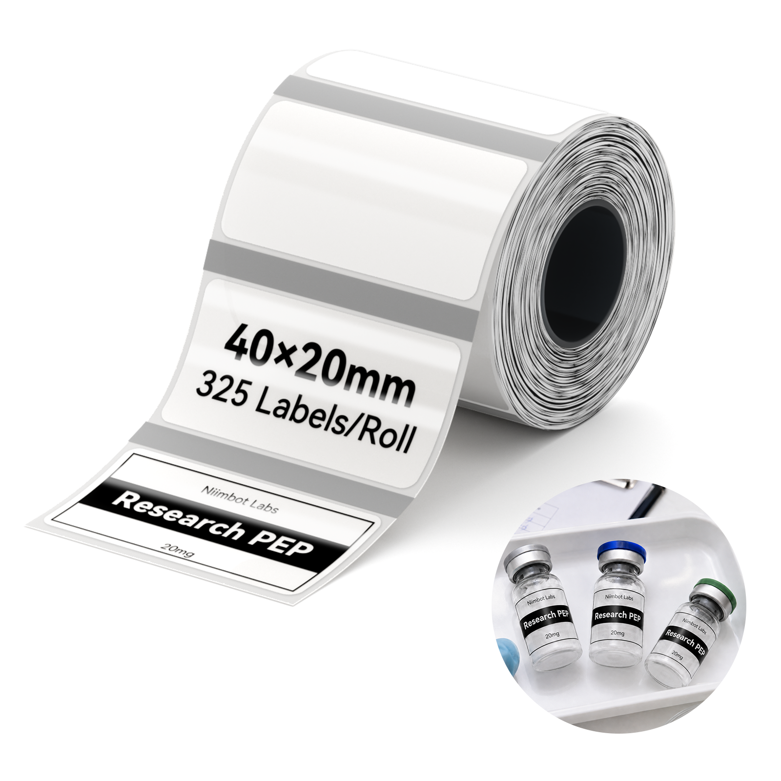 NIIMBOT - M2 / M3 - 40X20MM - 325 ÉTIQUETTES - TRANSPARENTES