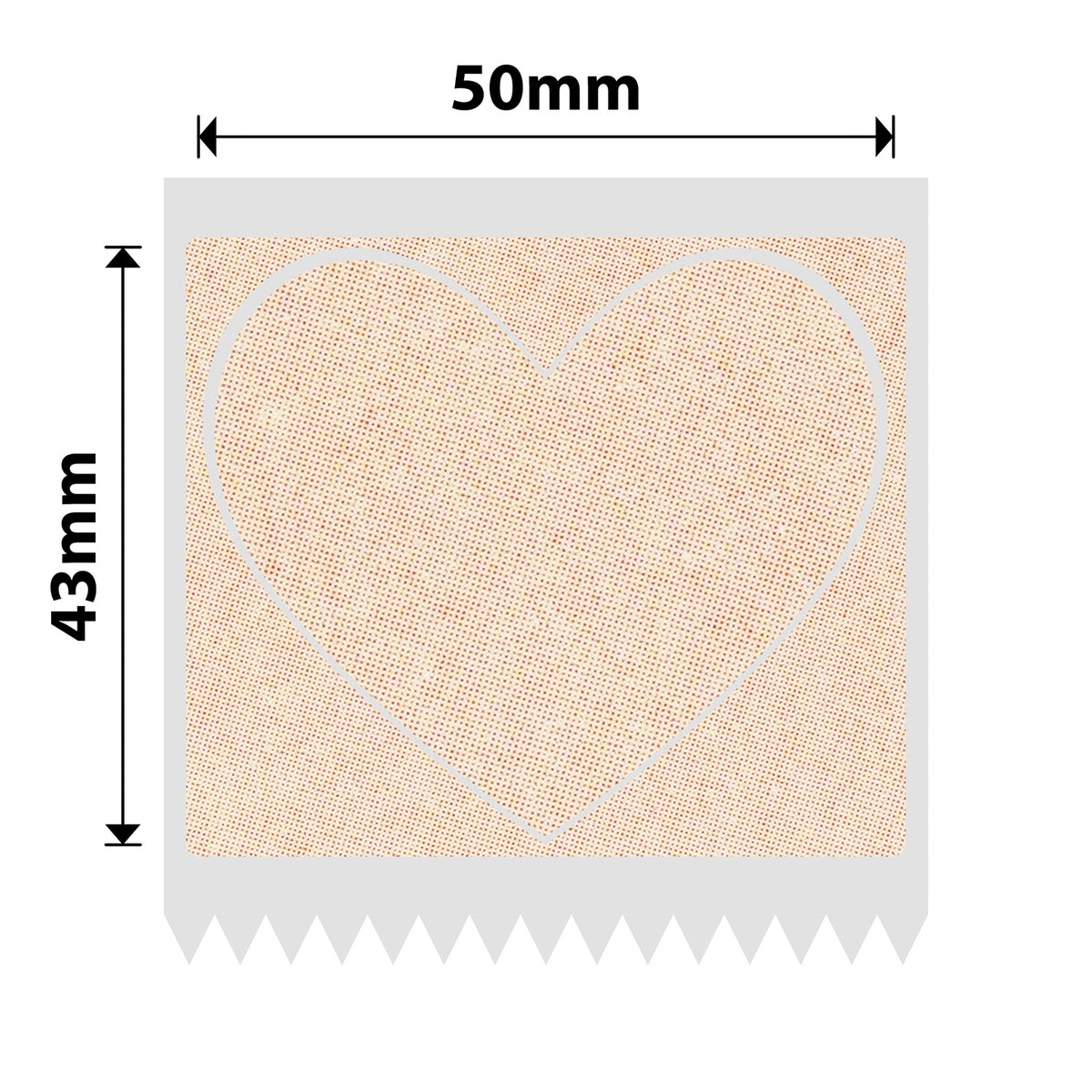 NIIMBOT - B Pro Range - 50x43mm - Kraft Heart Shape - Dual Colour - Red & Black Text - 165 Labels