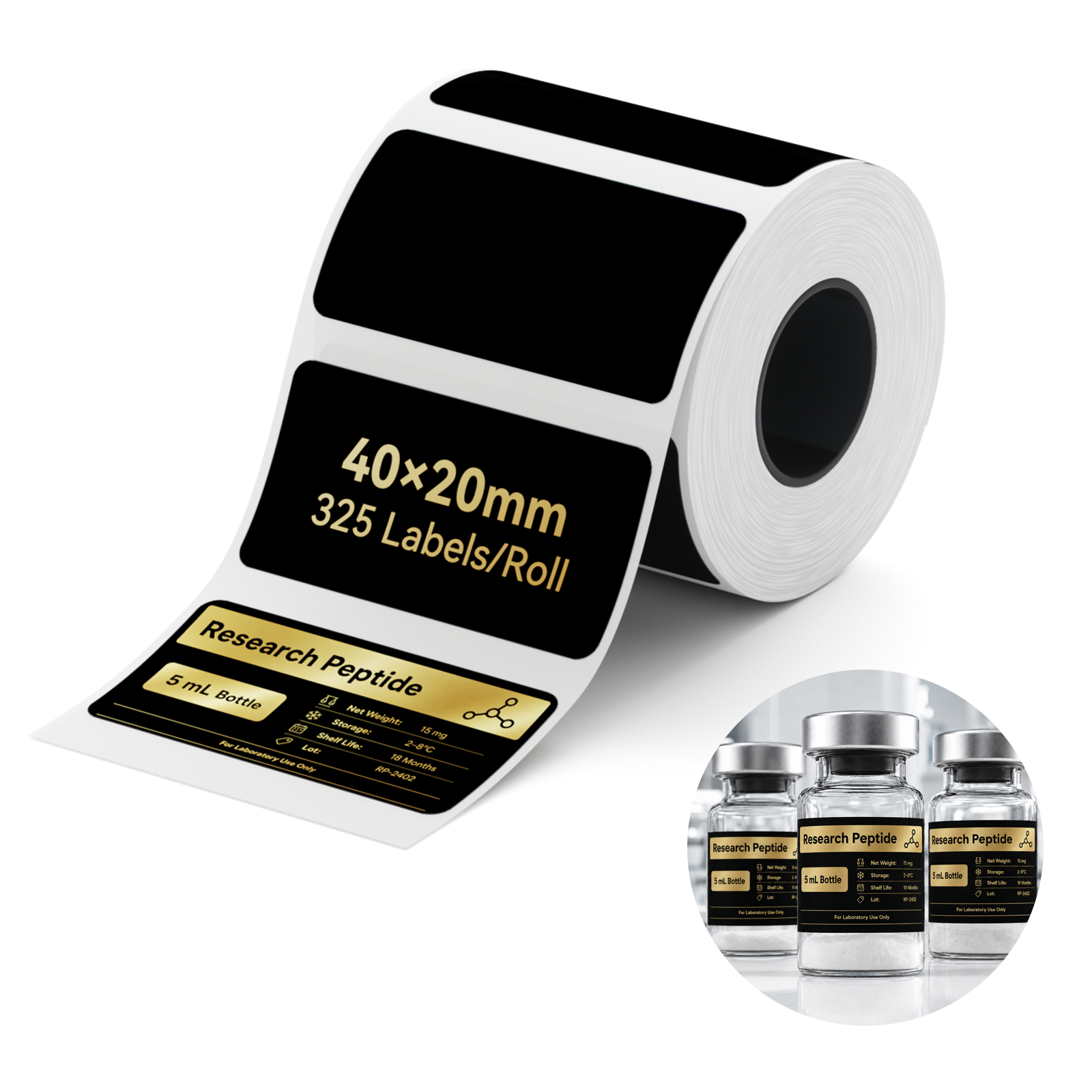 NB885 - Niimbot - M2 / M3 - 40x20mm - 325 Matte Black Labels