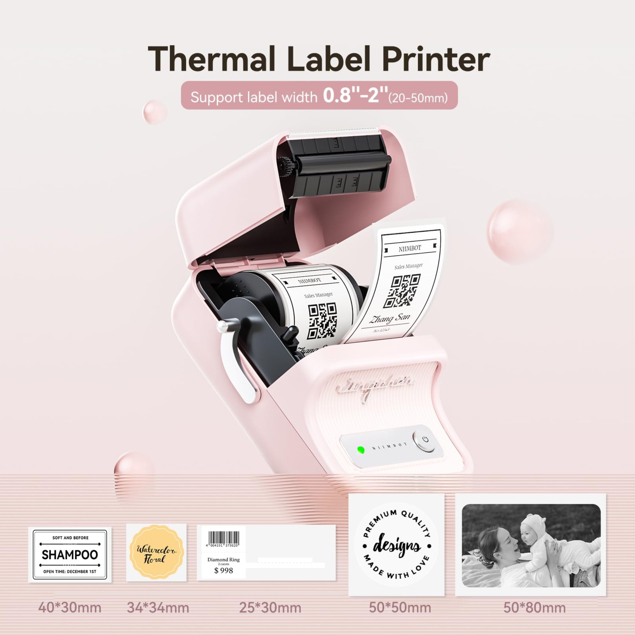 NB109 - NIIMBOT - B21S - PORTABLE THERMAL LABEL BLUETOOTH PRINTER INCL FREE LABEL (50X30MM)