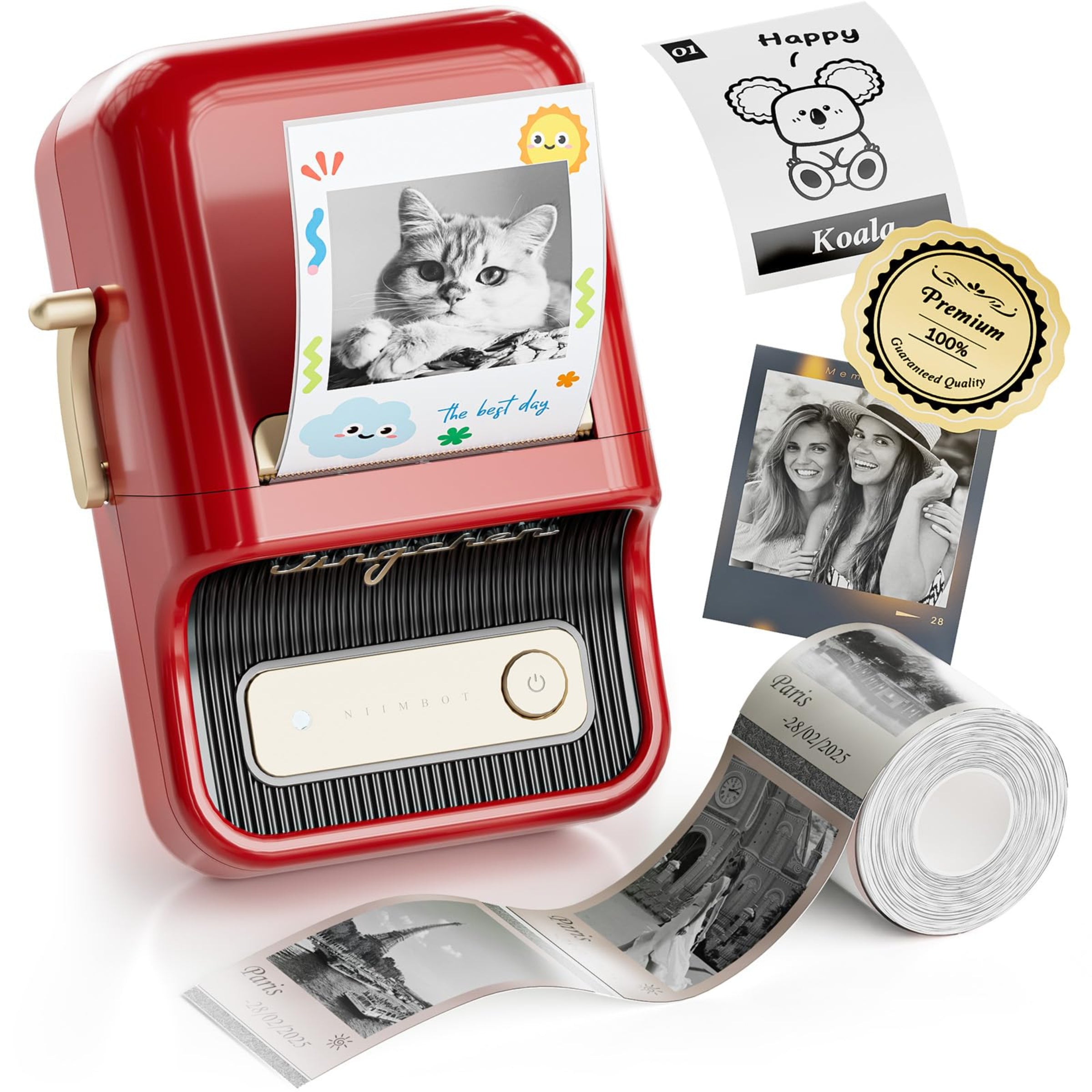 NB607 - NIIMBOT - B21_PRO - 300DPI - PORTABLE THERMAL LABEL BLUETOOTH PRINTER INCL FREE LABEL ROLL (50X30MM)