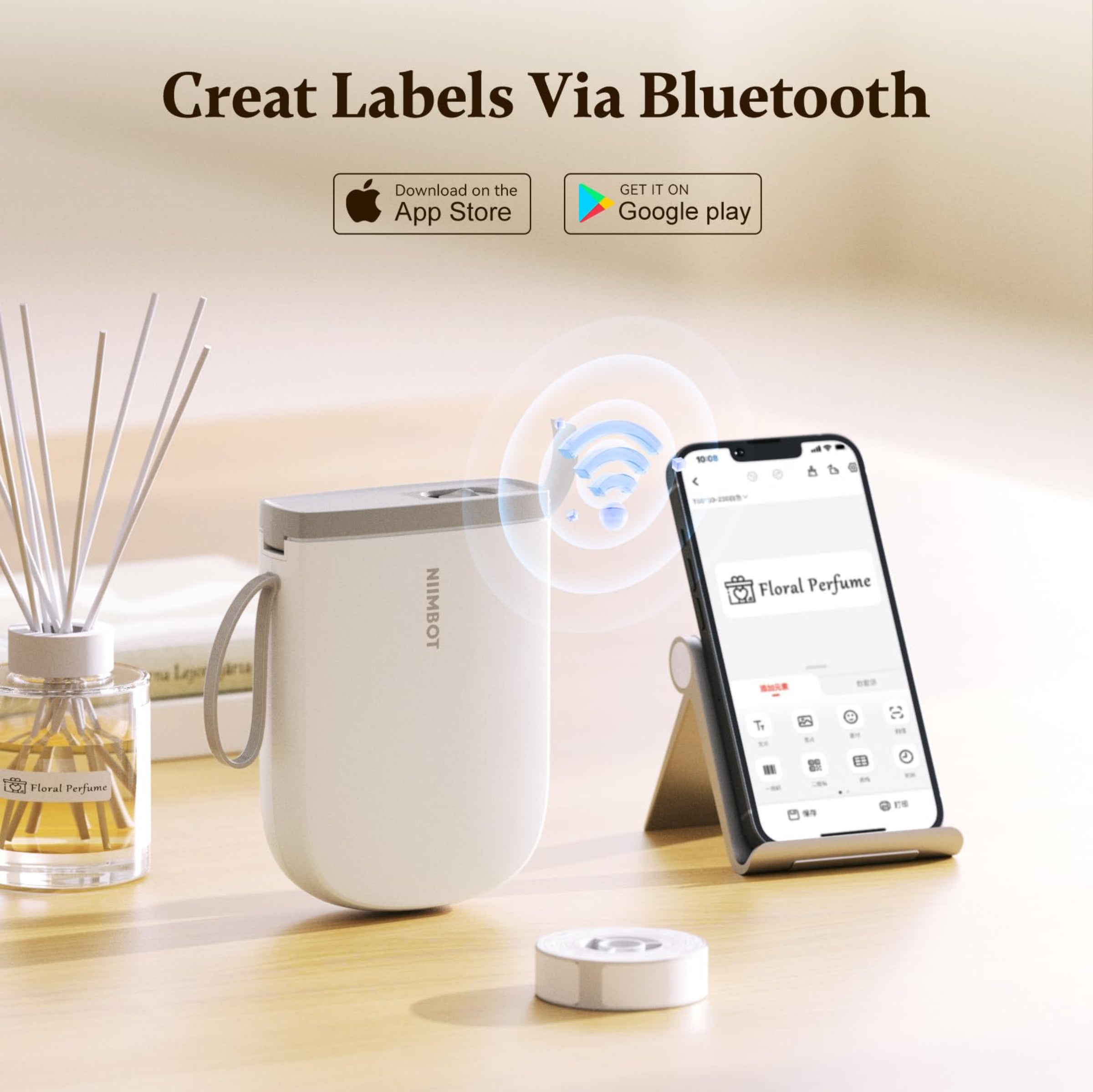 NB525 - NIIMBOT - D11_H - 300DPI - PORTABLE BLUETOOTH LABEL PRINTER INC FREE LABEL ROLL