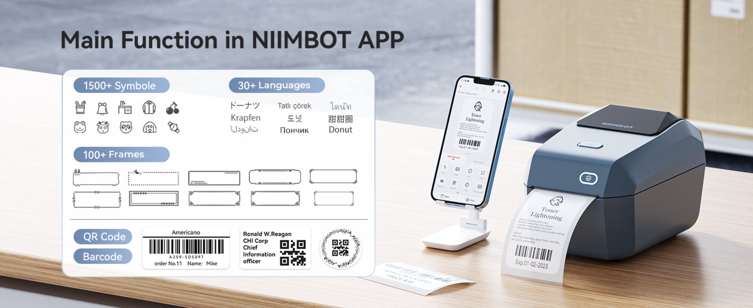 NB605 - NIIMBOT - K3 - THERMAL BUSINESS BLUETOOTH LABEL PRINTER - INCL 50X30MM LABEL ROLL WITH 900 LABELS