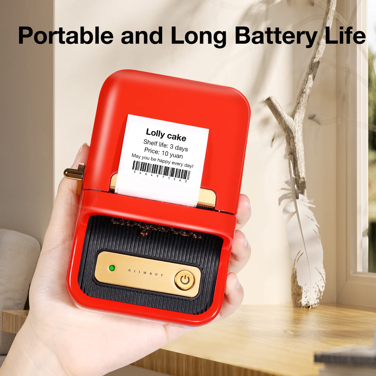 NB109 - NIIMBOT - B21S - PORTABLE THERMAL LABEL BLUETOOTH PRINTER INCL FREE LABEL (50X30MM)