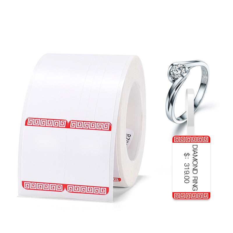 NB204 - NIIMBOT - B1 / B21 / B3S / B4 - 30X70MM - 100 RED BORDER RING JEWELLERY LABELS