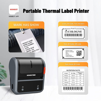 NB119 - NIIMBOT - B3S_PRO - PORTABLE THERMAL LABEL BLUETOOTH PRINTER INCL FREE LABEL (70X40MM)