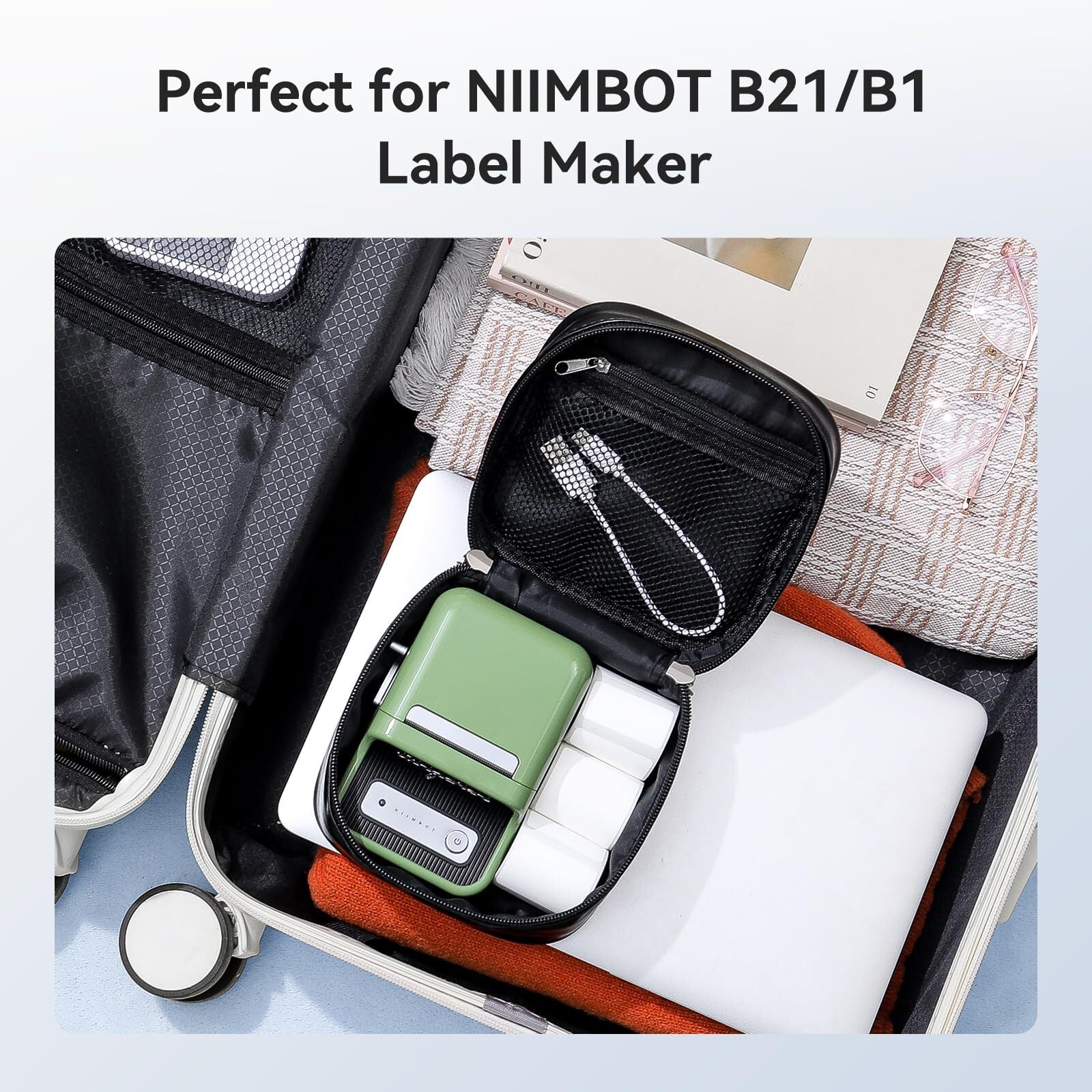 NB517 - NIIMBOT - B1 / B21 / B3S MODELS - STORAGE CASE FOR PRINTER & LABELS - BLACK