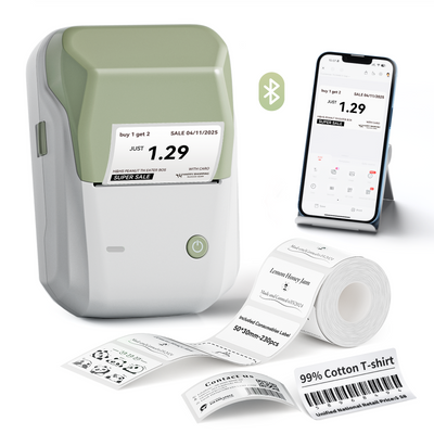 NB493 - NIIMBOT - B1 - PORTABLE THERMAL LABEL BLUETOOTH PRINTER INCL FREE WHITE LABEL (50X30MM)