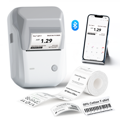NB493 - NIIMBOT - B1 - PORTABLE THERMAL LABEL BLUETOOTH PRINTER INCL FREE WHITE LABEL (50X30MM)