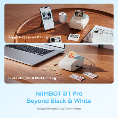 NB806 - NIIMBOT - B1_PRO - 300DPI - PORTABLE THERMAL LABEL PRINTER INCL FREE LABEL