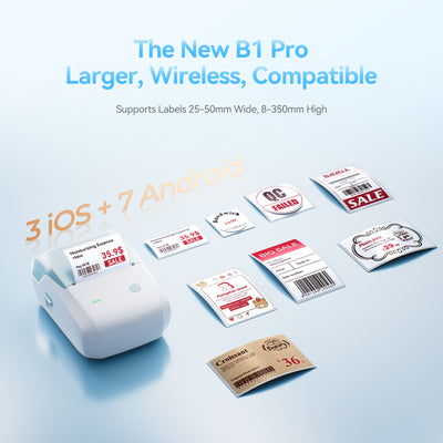 NB806 - NIIMBOT - B1_PRO - 300DPI - PORTABLE THERMAL LABEL PRINTER INCL FREE LABEL