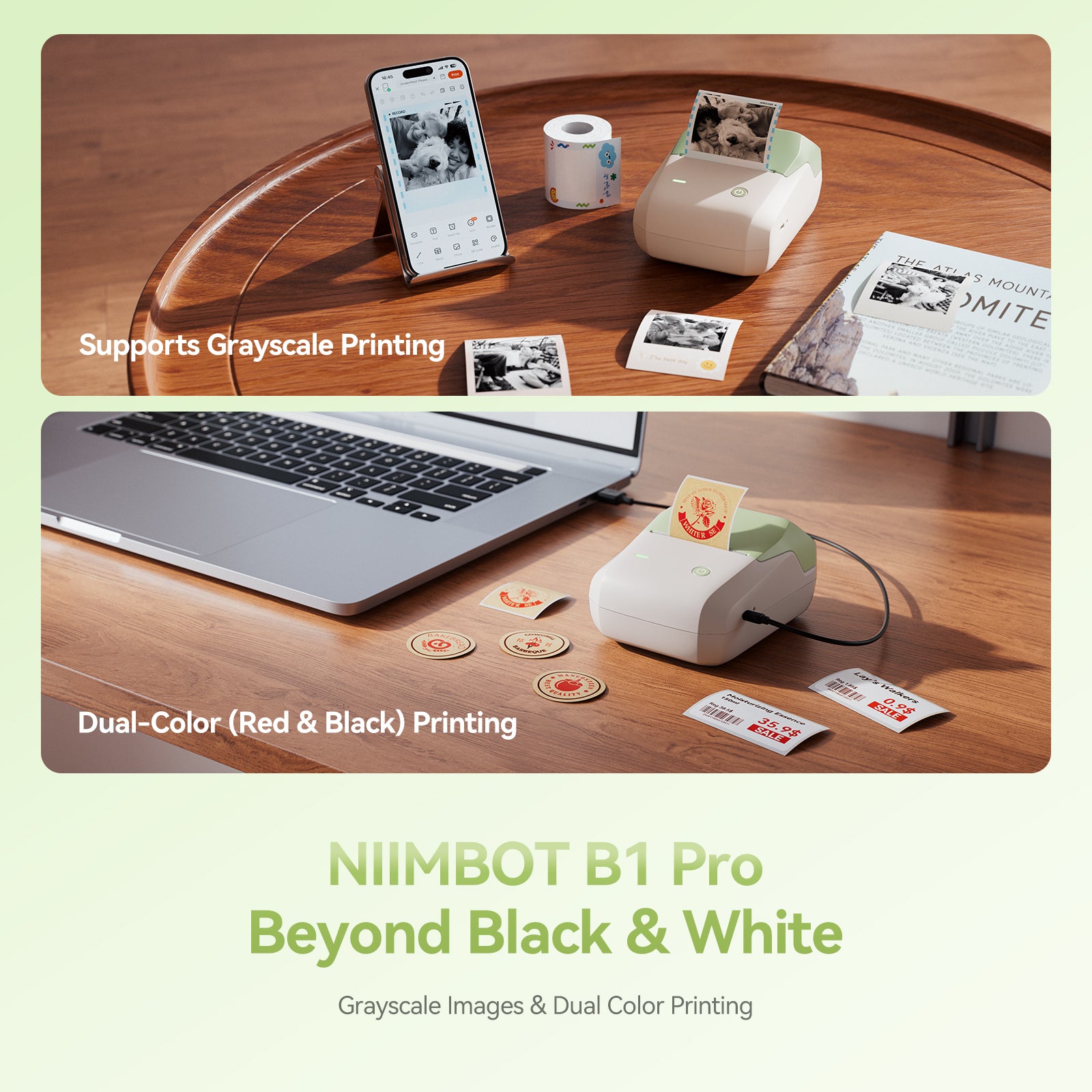 NB806 - NIIMBOT - B1_PRO - 300DPI - PORTABLE THERMAL LABEL PRINTER INCL FREE LABEL