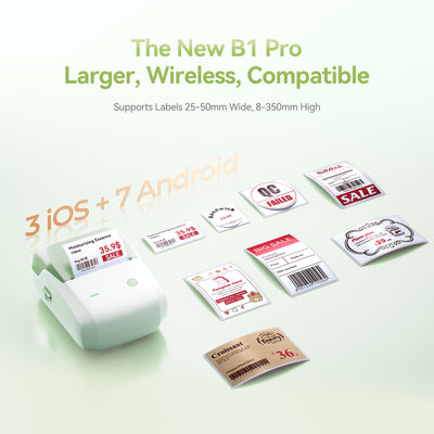 NB806 - NIIMBOT - B1_PRO - 300DPI - PORTABLE THERMAL LABEL PRINTER INCL FREE LABEL