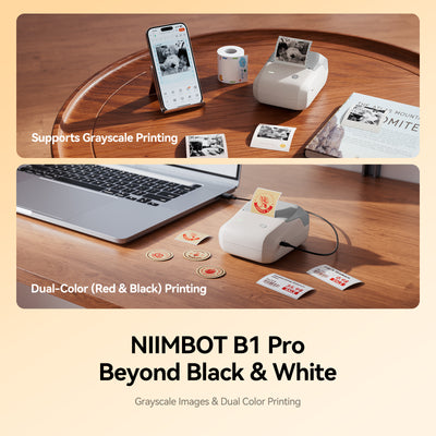 NB806 - NIIMBOT - B1_PRO - 300DPI - PORTABLE THERMAL LABEL PRINTER INCL FREE LABEL