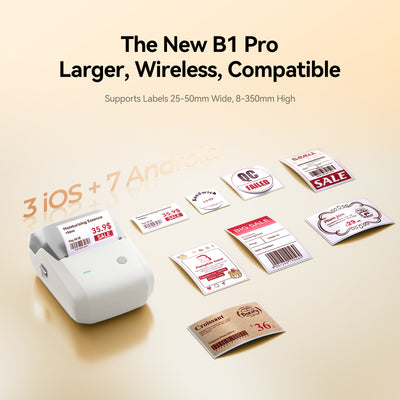 NB806 - NIIMBOT - B1_PRO - 300DPI - PORTABLE THERMAL LABEL PRINTER INCL FREE LABEL