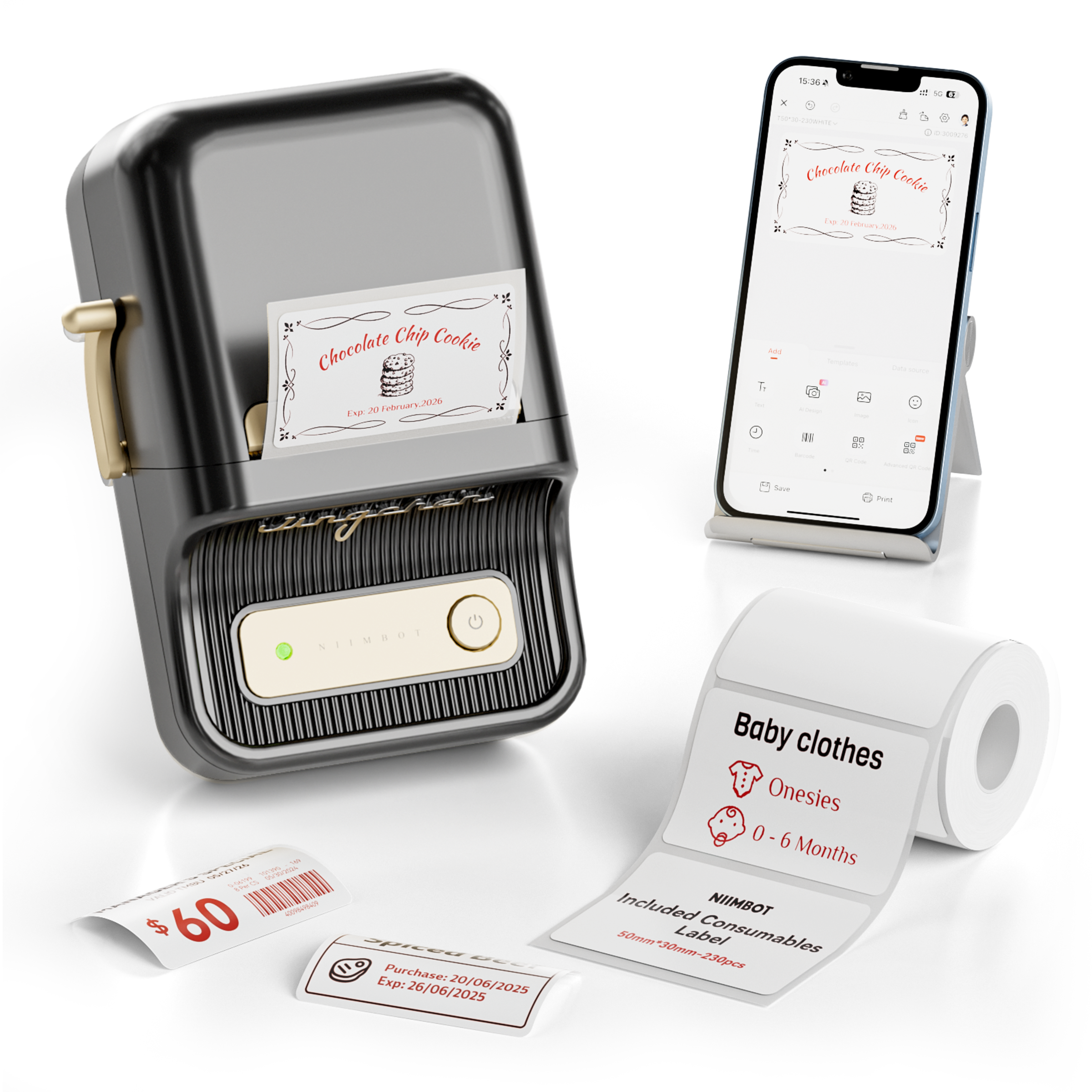 NB607 - NIIMBOT - B21_PRO - 300DPI - PORTABLE THERMAL LABEL BLUETOOTH PRINTER