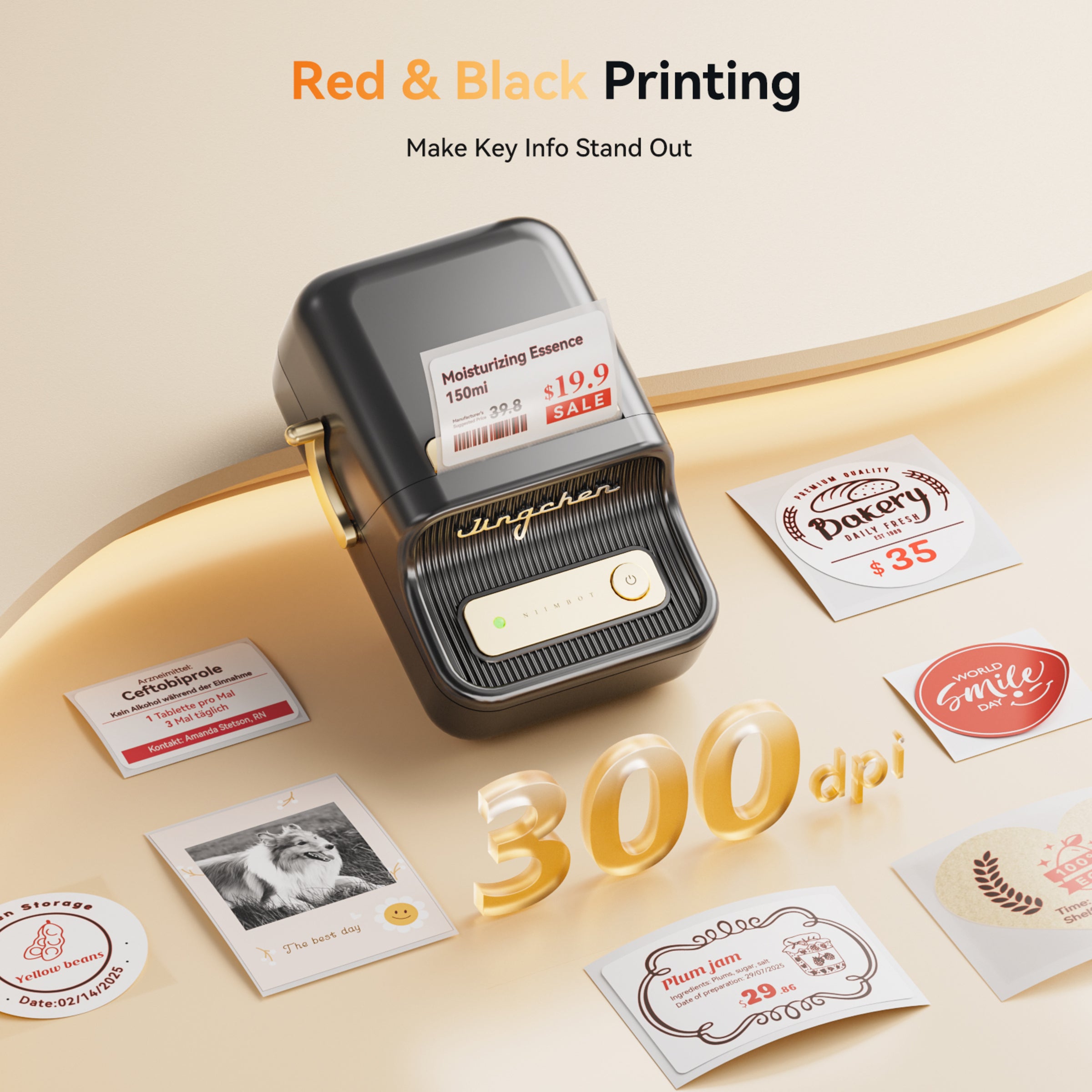 NB607 - NIIMBOT - B21_PRO - 300DPI - PORTABLE THERMAL LABEL BLUETOOTH PRINTER