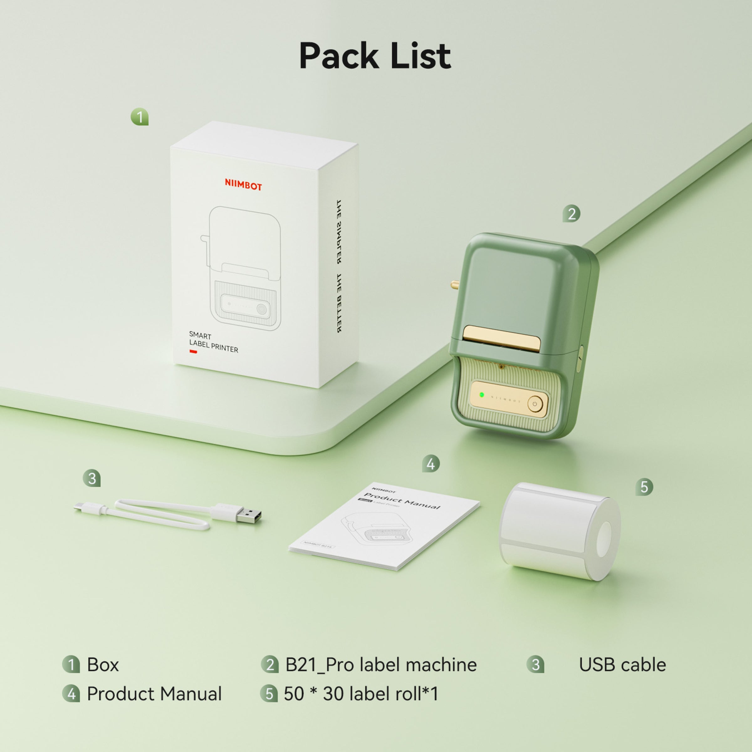 NB607 - NIIMBOT - B21_PRO - 300DPI - PORTABLE THERMAL LABEL BLUETOOTH PRINTER