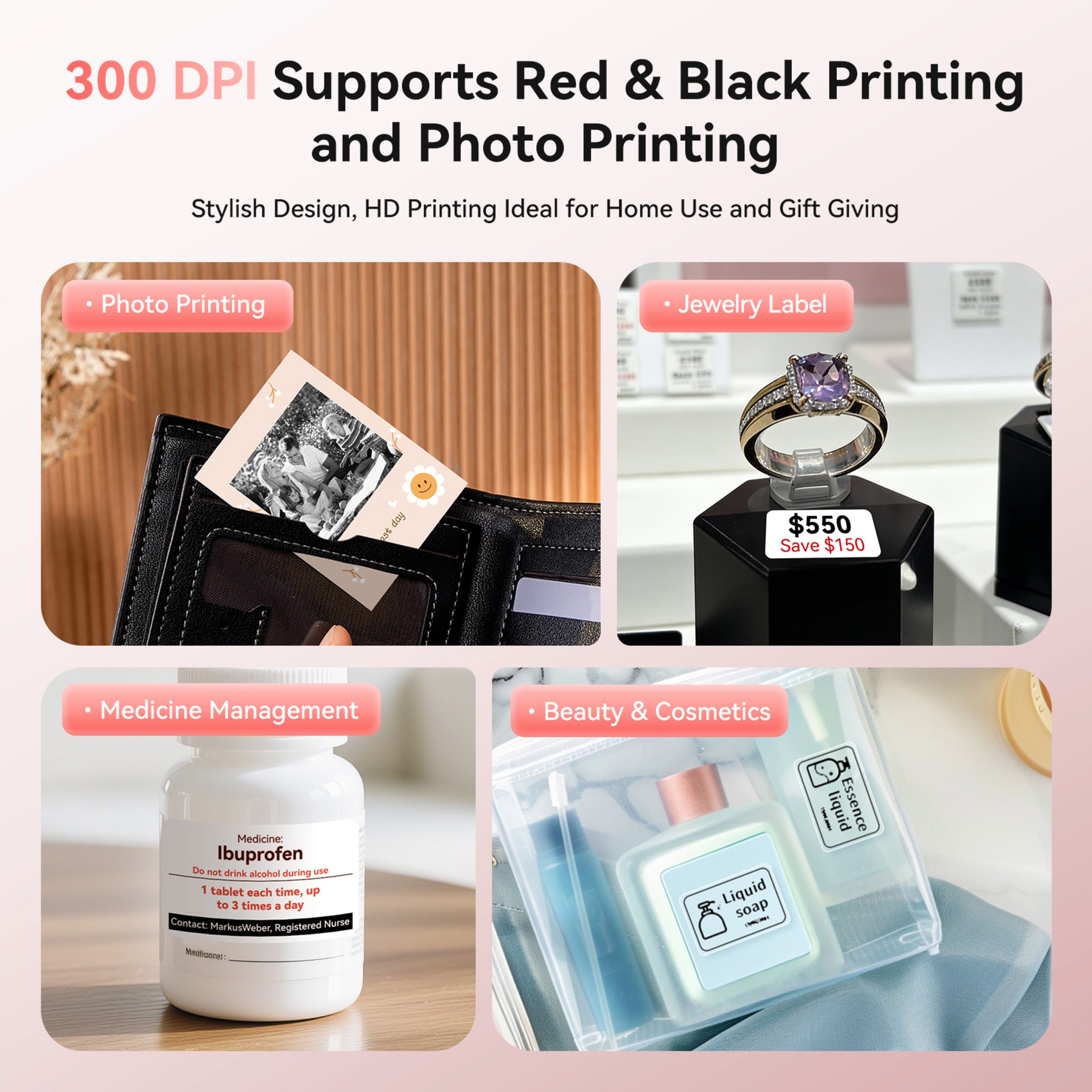 NB607 - NIIMBOT - B21_PRO - 300DPI - PORTABLE THERMAL LABEL BLUETOOTH PRINTER