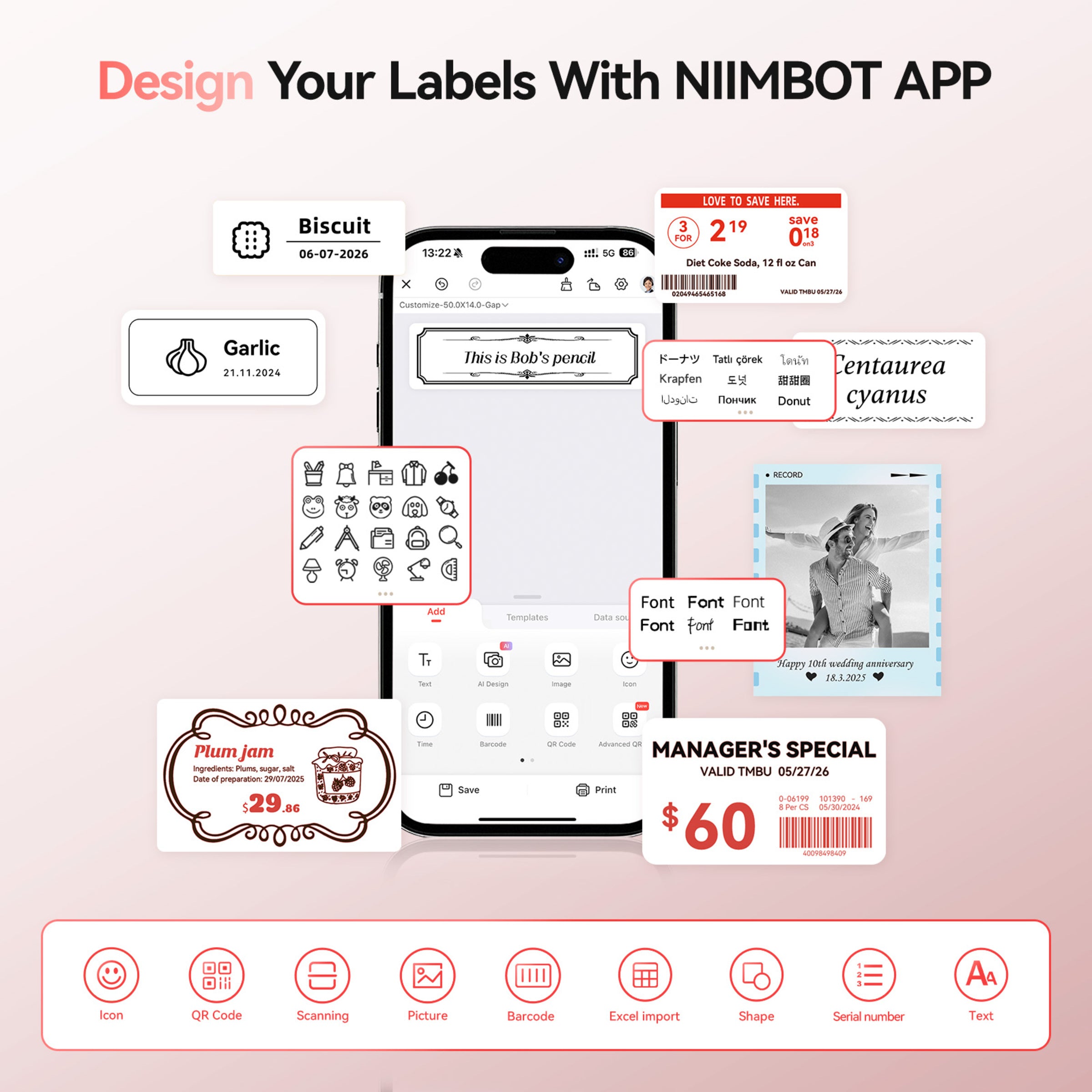NB607 - NIIMBOT - B21_PRO - 300DPI - PORTABLE THERMAL LABEL BLUETOOTH PRINTER