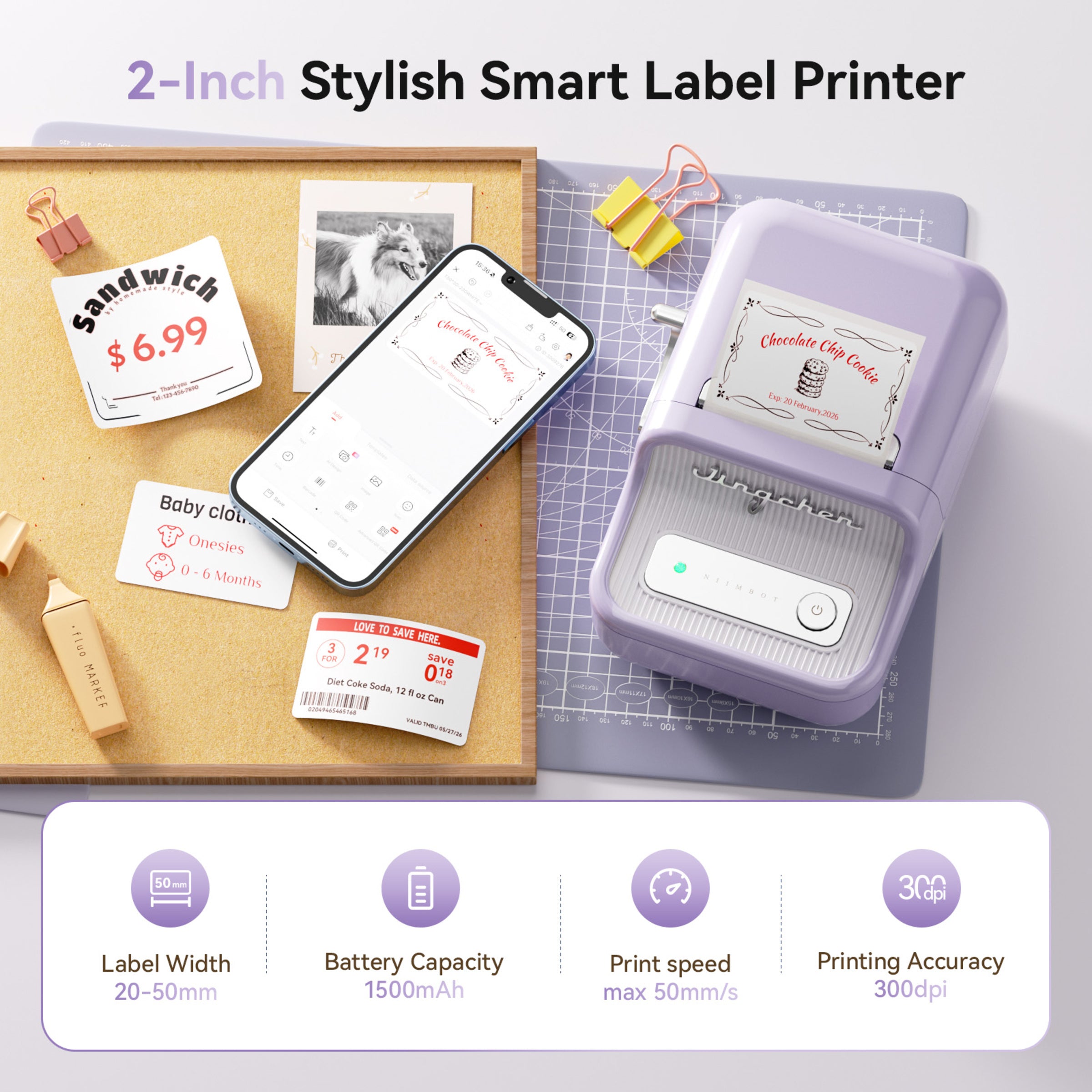 NB607 - NIIMBOT - B21_PRO - 300DPI - PORTABLE THERMAL LABEL BLUETOOTH PRINTER