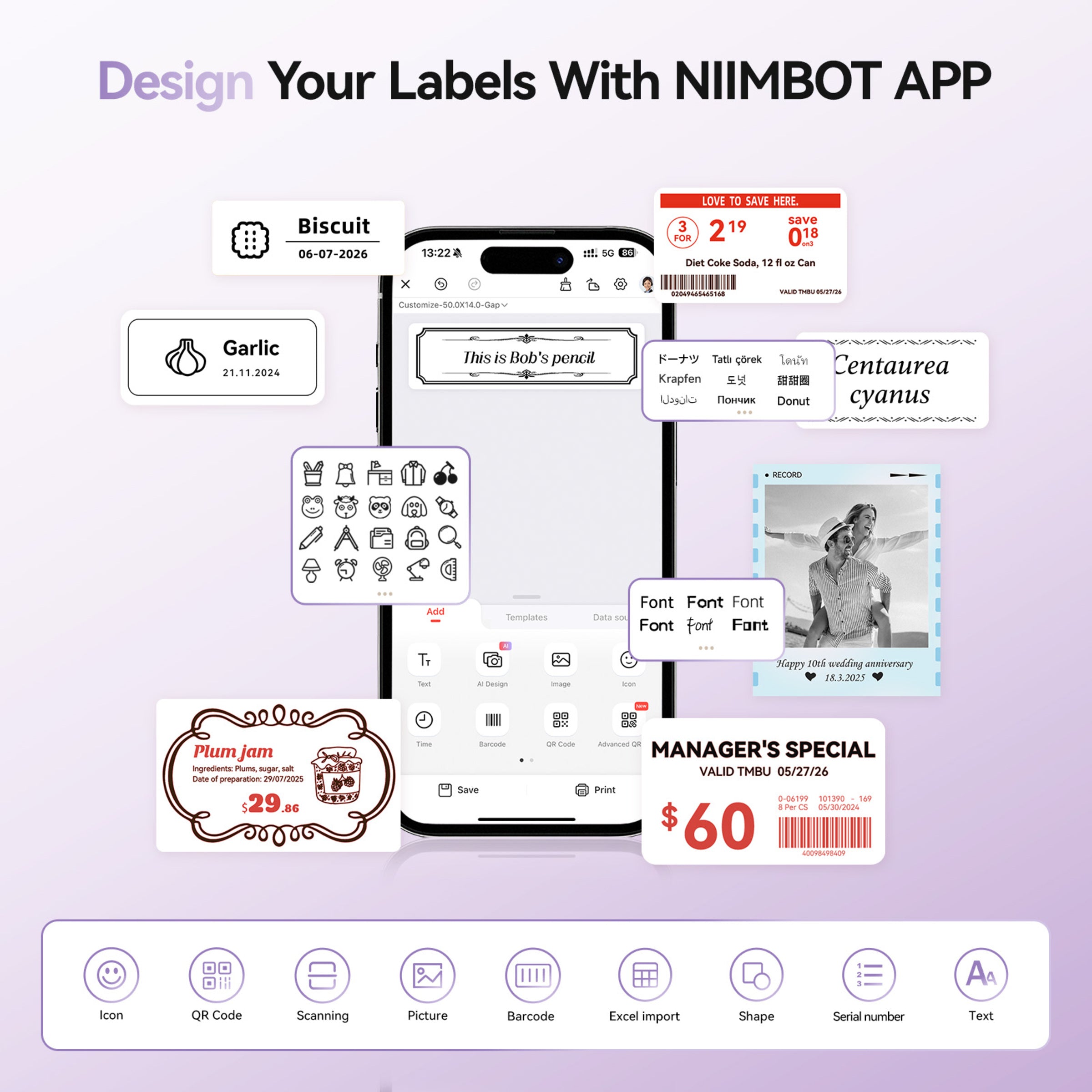 NB607 - NIIMBOT - B21_PRO - 300DPI - PORTABLE THERMAL LABEL BLUETOOTH PRINTER