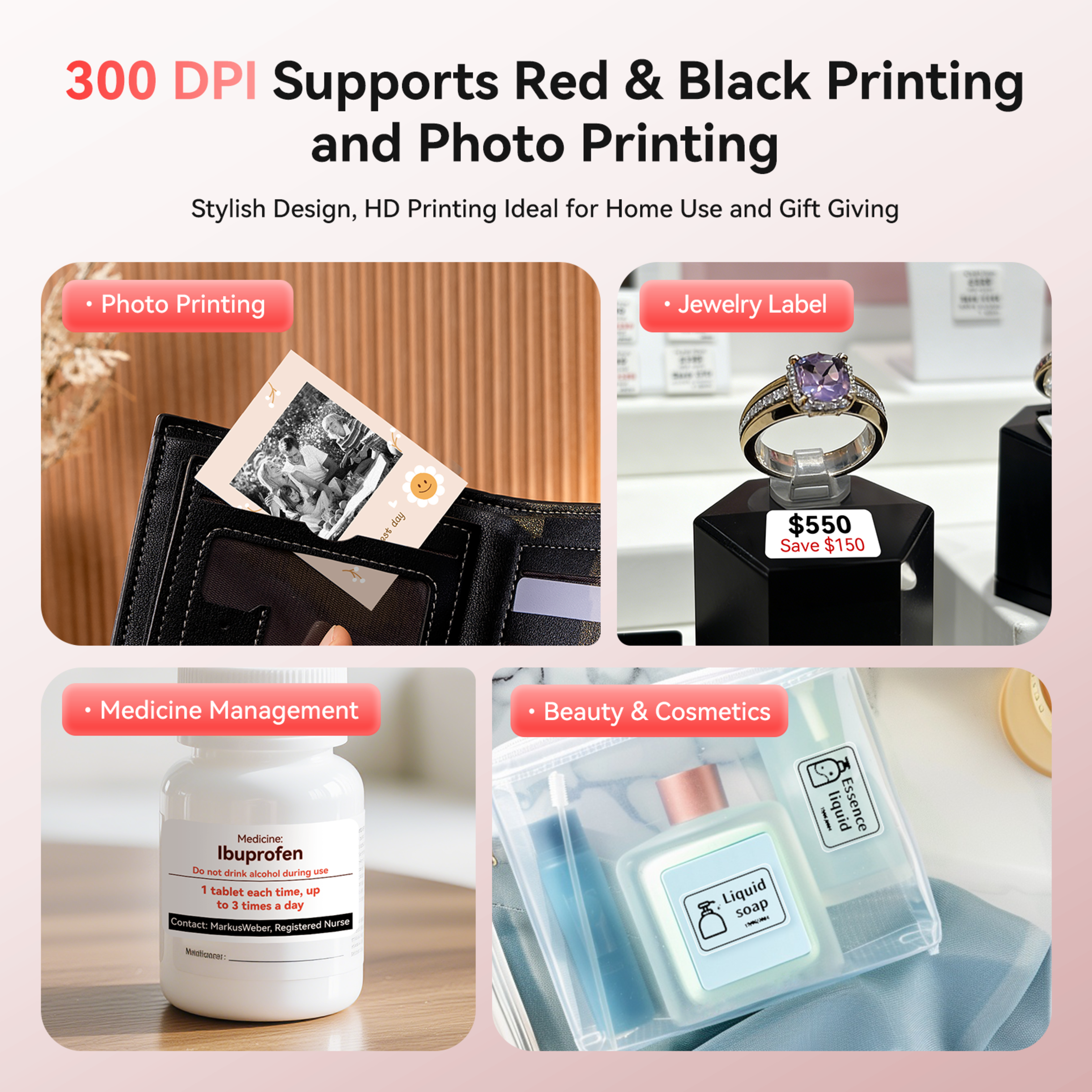 NB607 - NIIMBOT - B21_PRO - 300DPI - PORTABLE THERMAL LABEL BLUETOOTH PRINTER