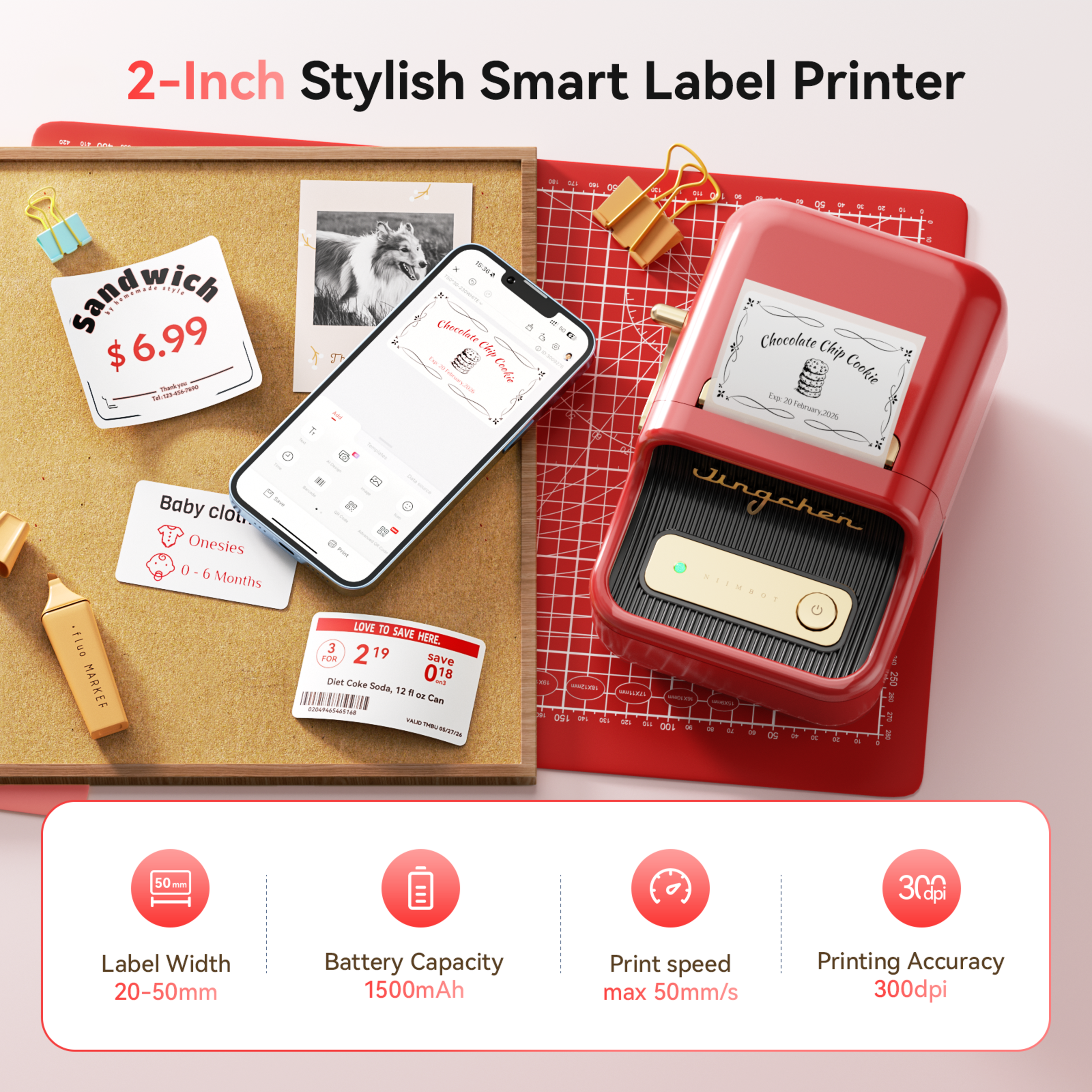 NB607 - NIIMBOT - B21_PRO - 300DPI - PORTABLE THERMAL LABEL BLUETOOTH PRINTER