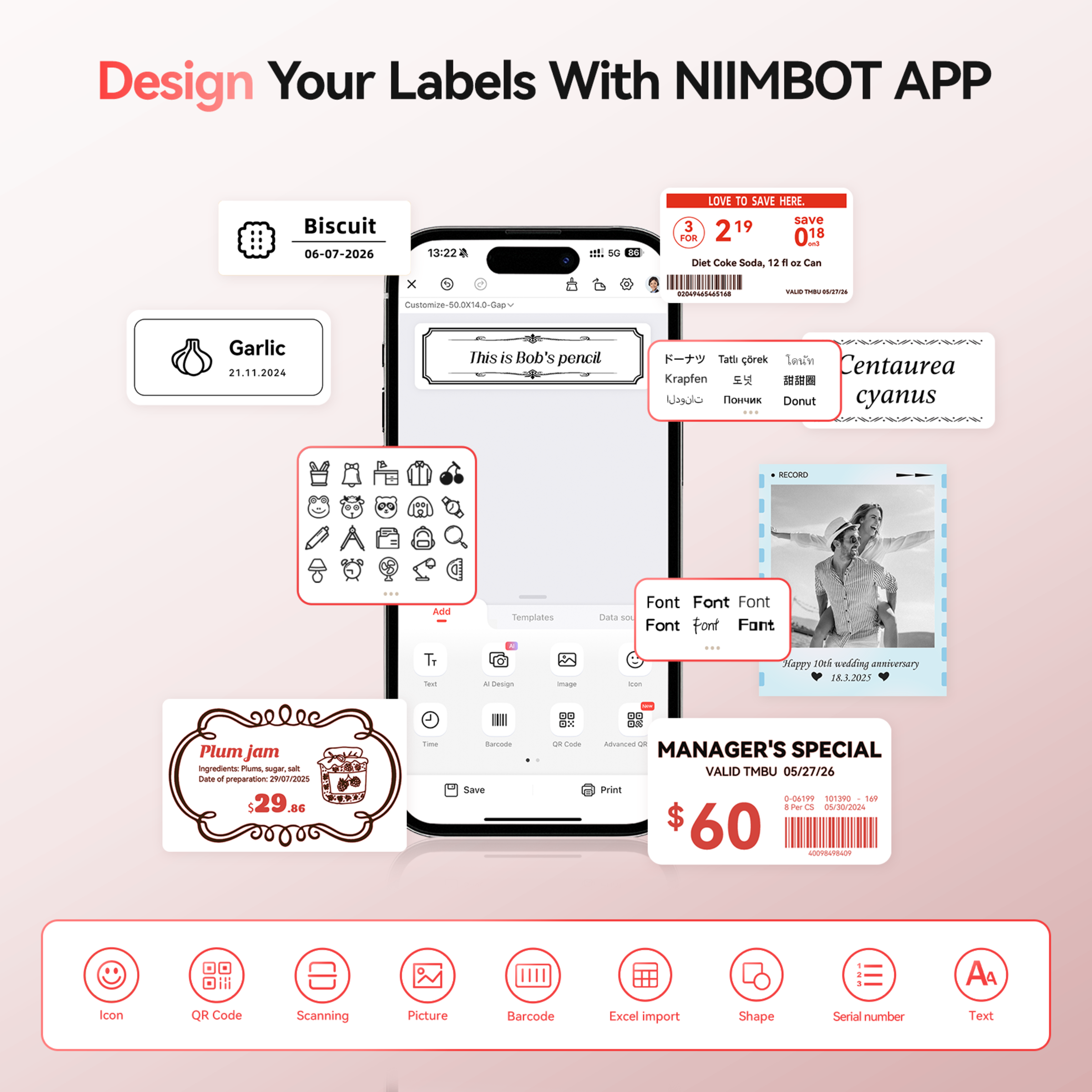 NB607 - NIIMBOT - B21_PRO - 300DPI - PORTABLE THERMAL LABEL BLUETOOTH PRINTER