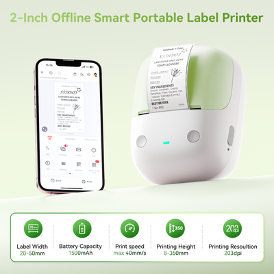 NB807 - NIIMBOT - B2 - 203DPI - PORTABLE THERMAL LABEL PRINTER INCL FREE LABEL