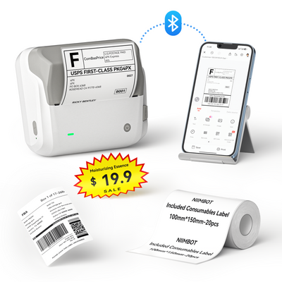 NB609 - NIIMBOT - B4 - BLUETOOTH PORTABLE SHIPPING THERMAL LABEL PRINTER WITH FREE ROLL