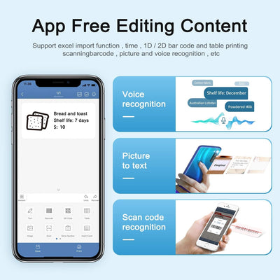 NB109 - NIIMBOT - B21S - PORTABLE THERMAL LABEL BLUETOOTH PRINTER INCL FREE LABEL (50X30MM)