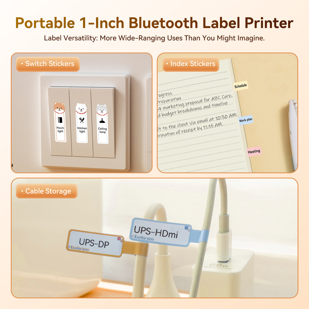 NIIMBOT - D101 Bluetooth Label Printer Incl Label Roll - White