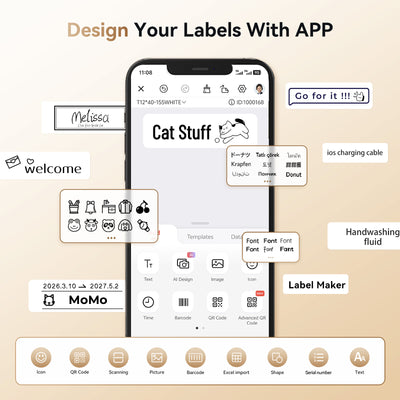 NB525 - NIIMBOT - D11_H - 300DPI - PORTABLE BLUETOOTH LABEL PRINTER INC FREE LABEL ROLL