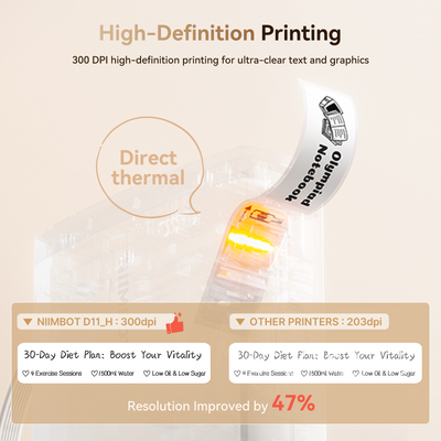 NB525 - NIIMBOT - D11_H - 300DPI - PORTABLE BLUETOOTH LABEL PRINTER INC FREE LABEL ROLL