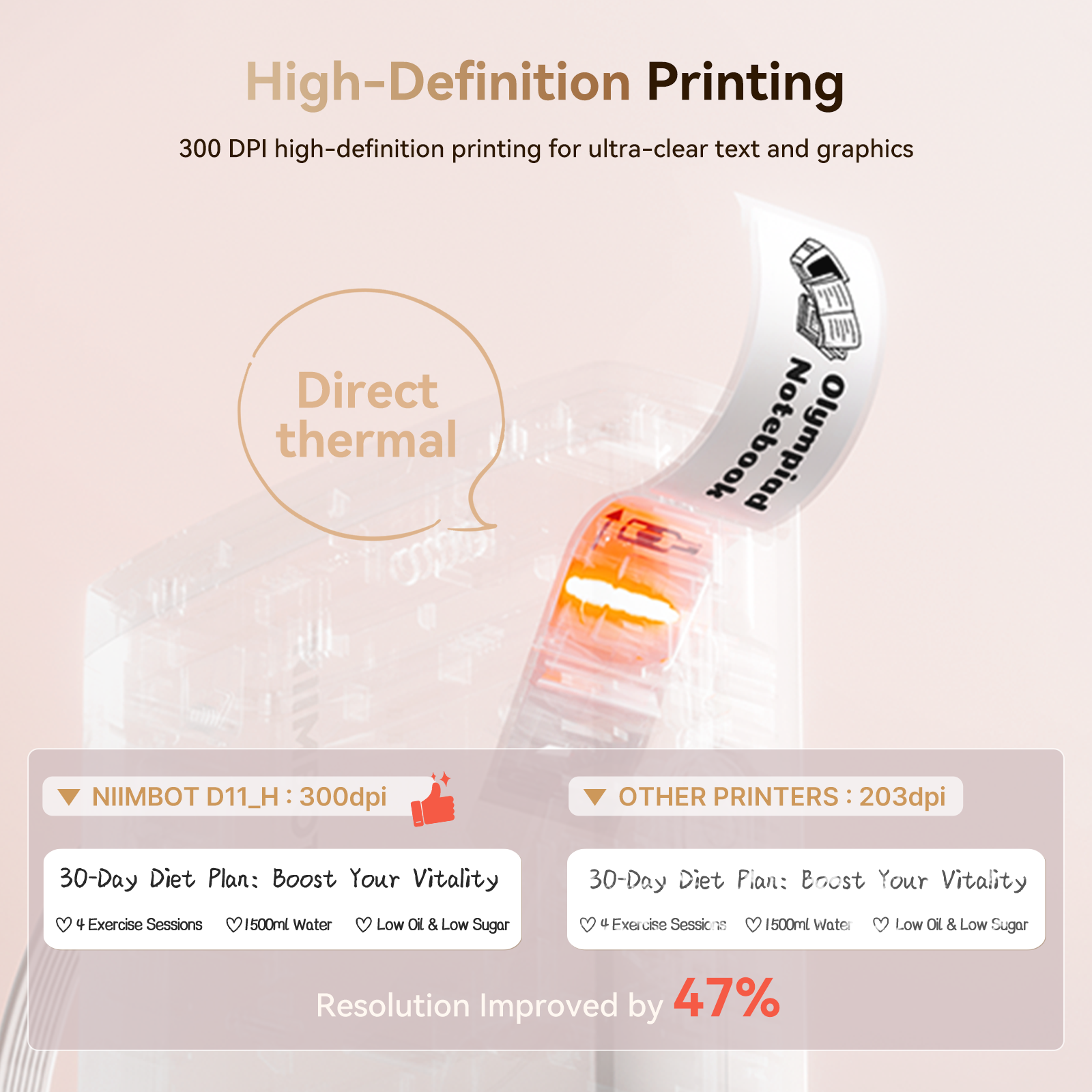 NB525 - NIIMBOT - D11_H - 300DPI - PORTABLE BLUETOOTH LABEL PRINTER INC FREE LABEL ROLL