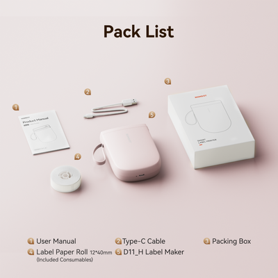 NB525 - NIIMBOT - D11_H - 300DPI - PORTABLE BLUETOOTH LABEL PRINTER INC FREE LABEL ROLL