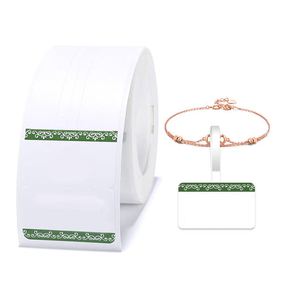NB208 - NIIMBOT - B1 / B21 / B3S / B4 - 25X75MM - 100 GREEN BORDER JEWELLERY LABELS