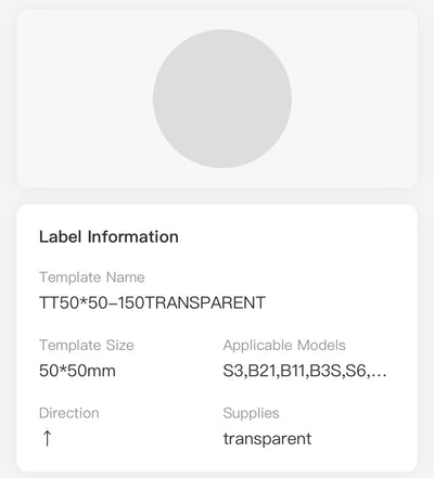 NB290 - NIIMBOT - B1 / B21 / B3S / B4 - 50X50MM - 150 TRANSPARENT ROUND LABELS