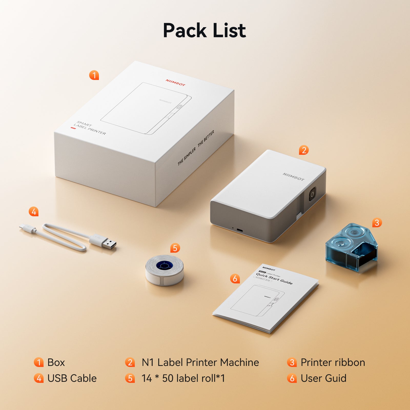 NB623 - NIIMBOT - N1 - BLUETOOTH THERMAL TRANSFER LABEL PRINTER INCL FREE WHITE LABEL & BLACK CARTRIDGE (14X50MM)
