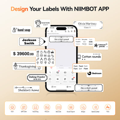 NB623 - NIIMBOT - N1 - BLUETOOTH THERMAL TRANSFER LABEL PRINTER INCL FREE WHITE LABEL & BLACK CARTRIDGE (14X50MM)
