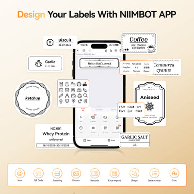 NB109 - NIIMBOT - B21S - PORTABLE THERMAL LABEL BLUETOOTH PRINTER INCL FREE LABEL (50X30MM)