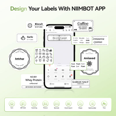 NB109 - NIIMBOT - B21S - PORTABLE THERMAL LABEL BLUETOOTH PRINTER INCL FREE LABEL (50X30MM)